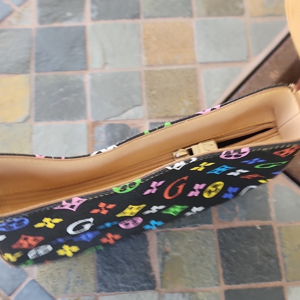 Source Unknown Black Multicolor Logo Print Should… - image 8